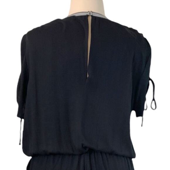 Project Runway Black White Trim Sporty V Neck Romper Women's Size 0X Plus - Picture 8 of 11